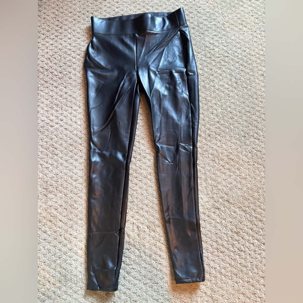 Black Loft Faux Leather Leggings Sz XXSP